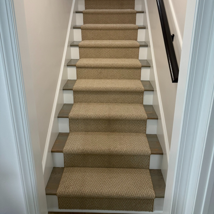 Custom stair runners installed by Williams Flooring